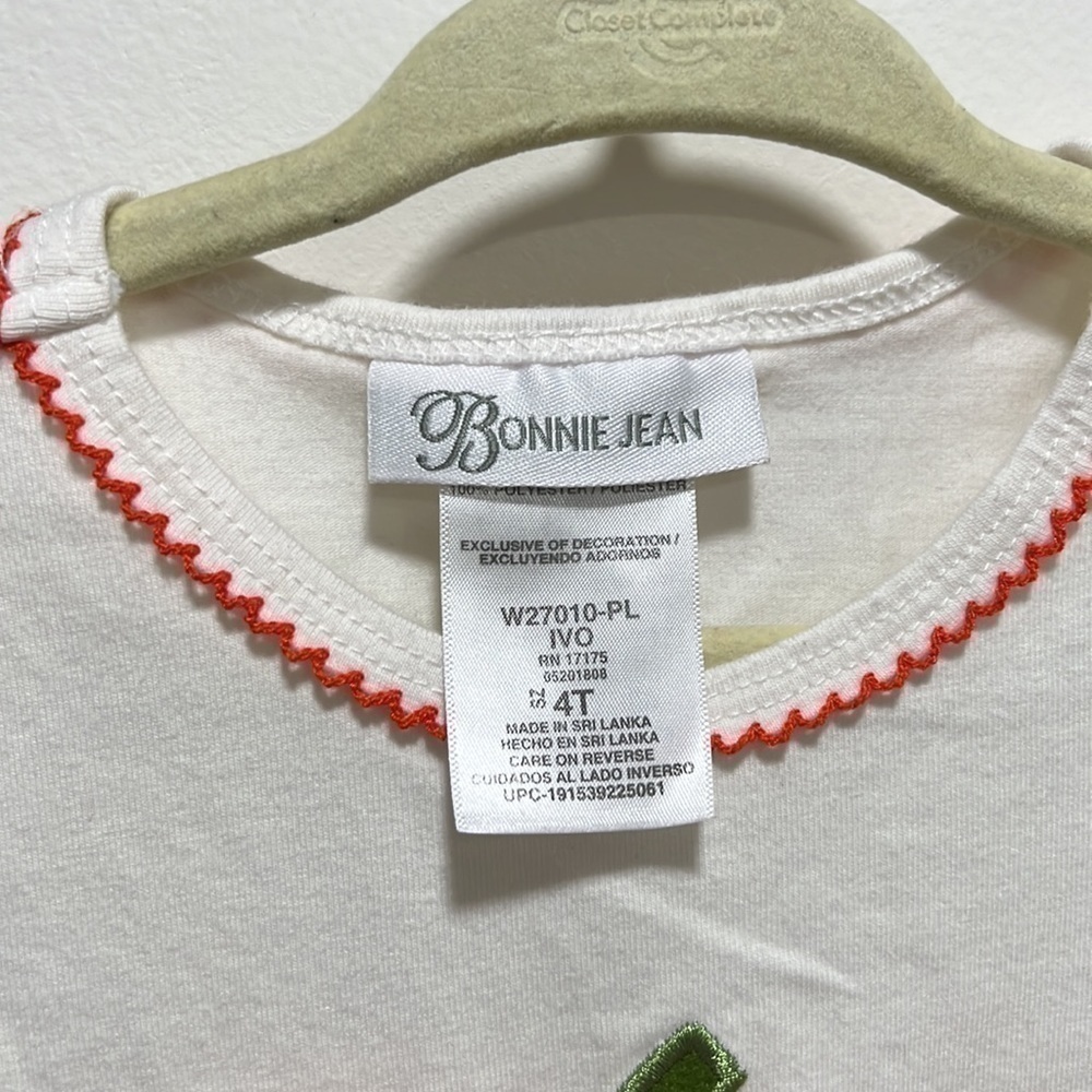 🎃bonnie Jean Thanksgiving LS Embellished Pumpkin Tee 4T - Picture 8 of 10